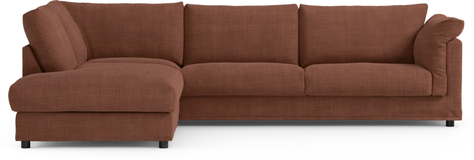 Cherrie - 3-sits soffa med divan vänster, med kappa - Orange