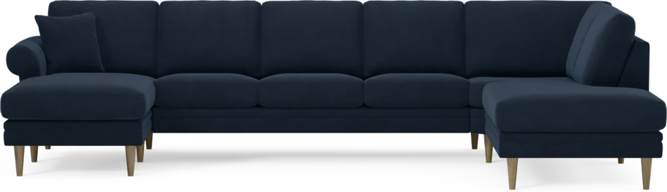 Eden - 3-sits soffa med schäslong vänster och divan höger - Blå