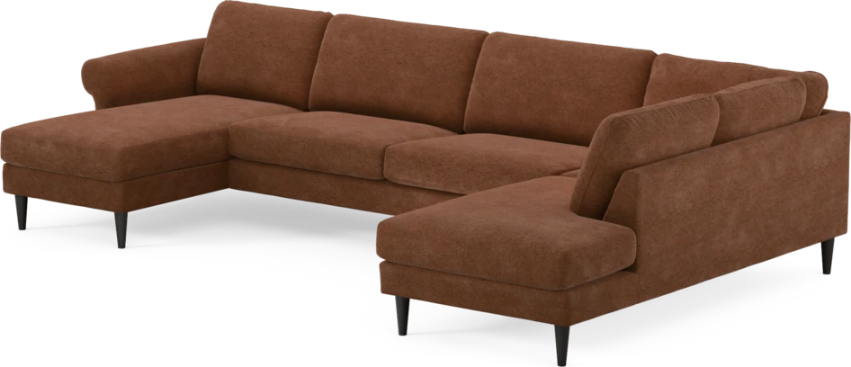 Bridge - 3-sits soffa med schäslong vänster och divan höger - Orange