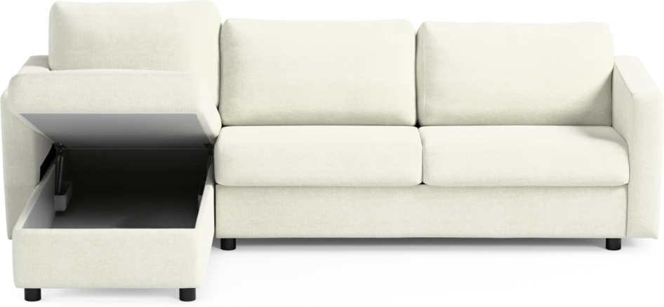 Lindö - Bäddsoffa 2,5-sits med schäslong, vändbar - Vit
