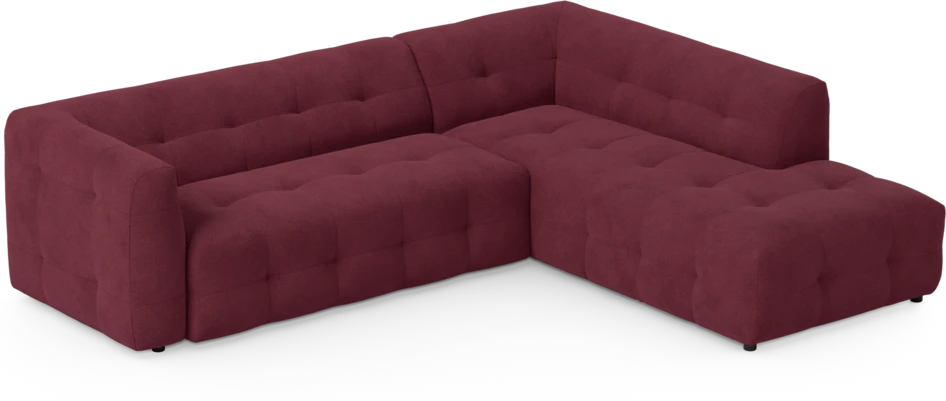 Bella - 3-sits soffa med divan höger - Röd