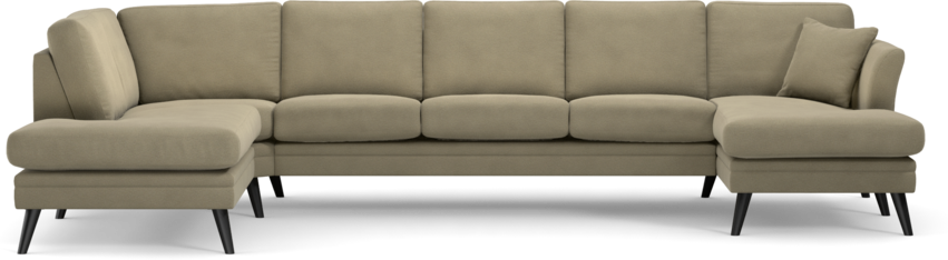 Eden - 3-sits soffa med divan vänster och schäslong höger - Beige