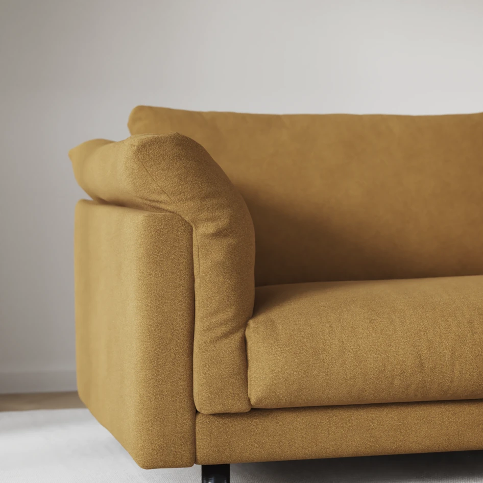 Cherrie - 2,5-sits soffa, hel dyna, fast klädsel - Orange