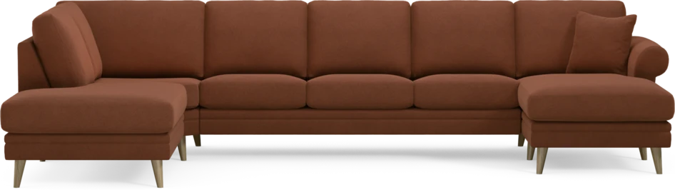 Eden - 3-sits soffa med divan vänster och schäslong höger - Orange