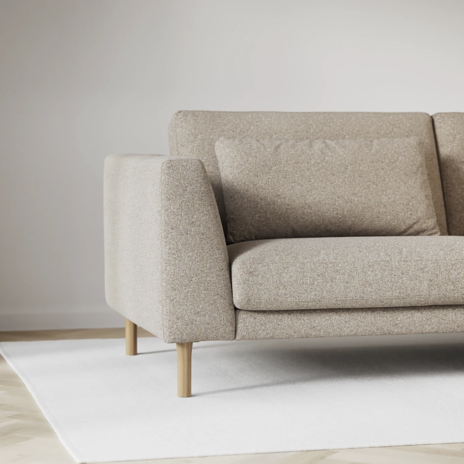 Willow - 4-sits soffa med divan vänster, fast klädsel - Beige