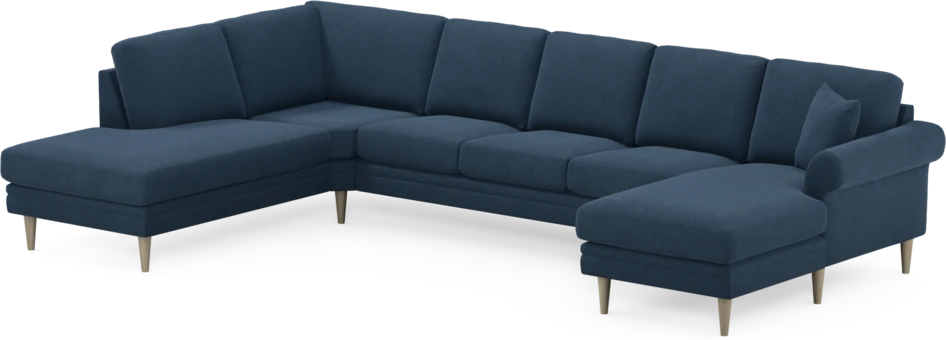 Eden - 3-sits soffa med divan vänster och schäslong höger - Blå