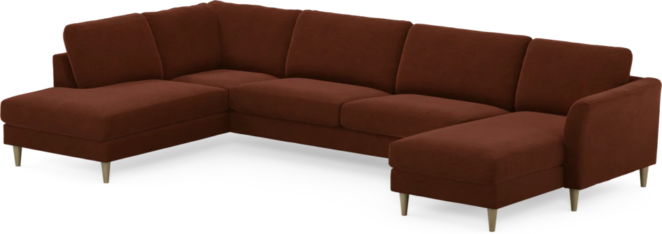 Bridge - 3-sits soffa med divan vänster och schäslong höger - Orange