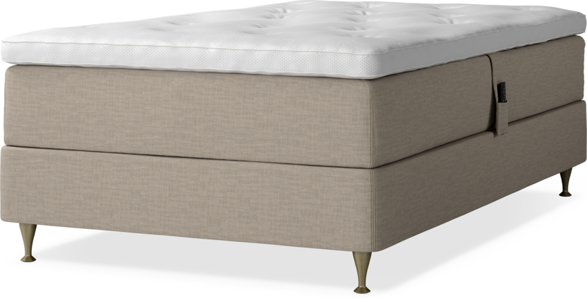 Delux Dream - Ställbar säng, enkelsäng med bäddmadrass - Beige