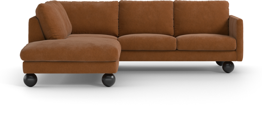 Madison Lux - 2-sits soffa med divan vänster - Orange