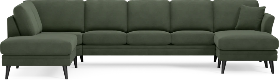 Eden - 3-sits soffa med divan vänster och schäslong höger - Grön