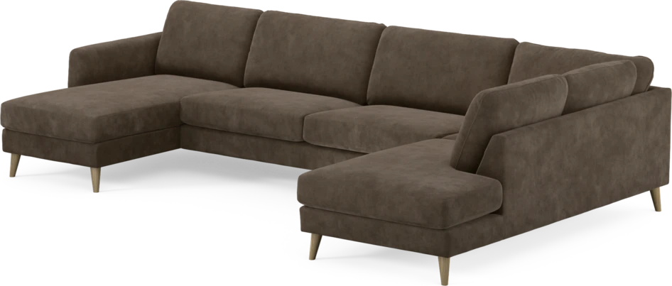 Bridge - 3-sits soffa med schäslong vänster och divan höger - Brun
