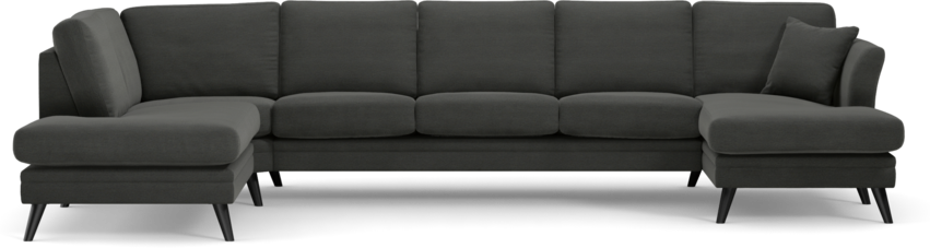 Eden - 3-sits soffa med divan vänster och schäslong höger - Grå