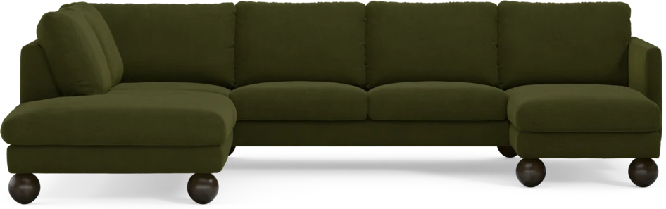 Madison - 2-sits soffa med divan vänster och schäslong höger - Grön