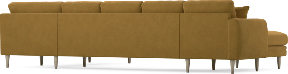 Eden - 3-sits soffa med schäslong vänster och divan höger - Gul