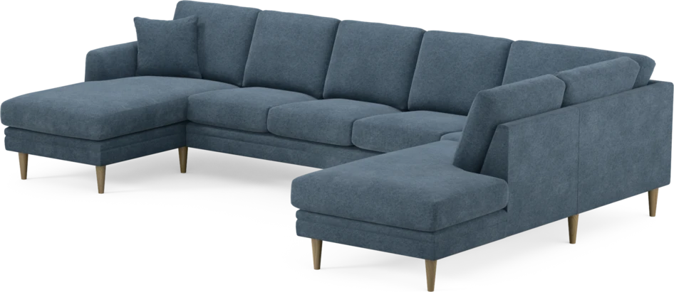 Eden - 3-sits soffa med schäslong vänster och divan höger - Blå