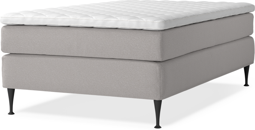 Delux Sense - Kontinentalsäng, enkelsäng 120 cm med bäddmadrass - Grå