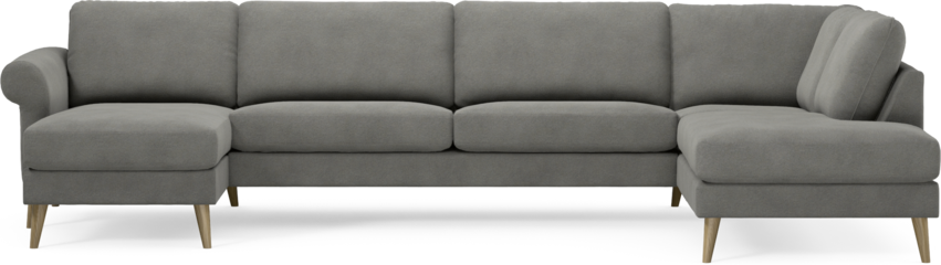 Bridge - 3-sits soffa med schäslong vänster och divan höger - Grå
