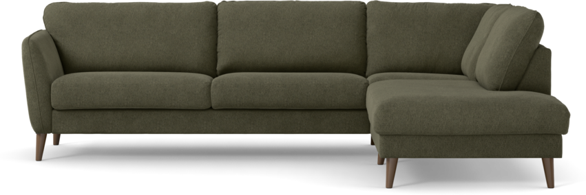 Bridge - 3-sits soffa med divan höger - Grön