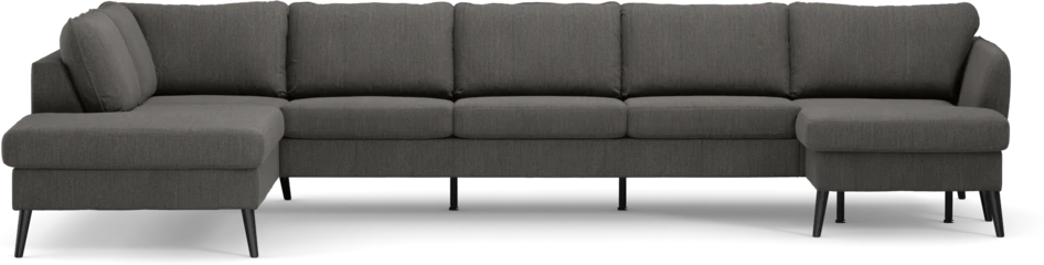 County - 4-sits soffa med divan vänster och schäslong höger - Brun