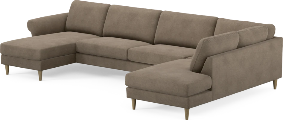 Bridge - 3-sits soffa med schäslong vänster och divan höger - Brun