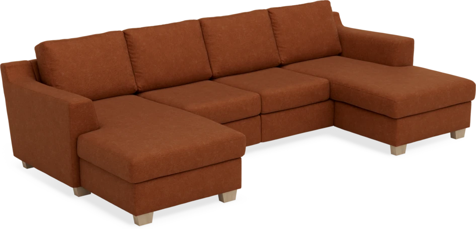Friday - 2-sits soffa med två schäslonger - Orange