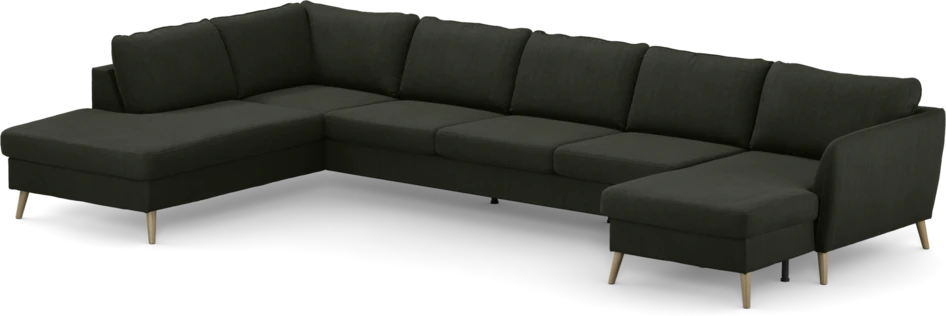 County - 4-sits soffa med divan vänster och schäslong höger - Grön