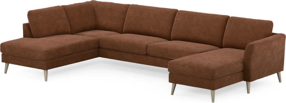 Bridge - 3-sits soffa med divan vänster och schäslong höger - Orange