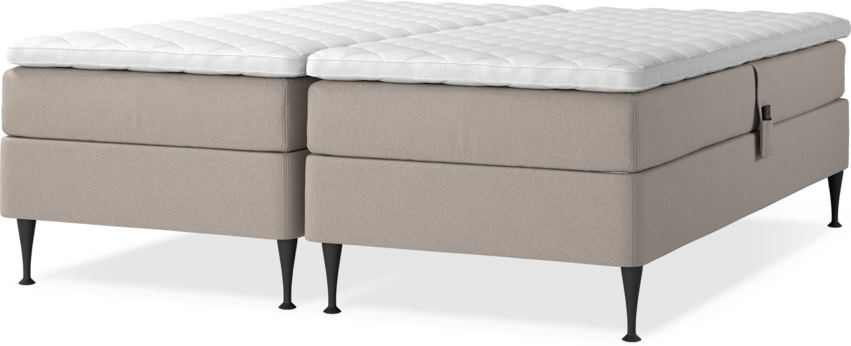 Delux Sense - Ställbar säng, dubbelsäng med bäddmadrass - Beige