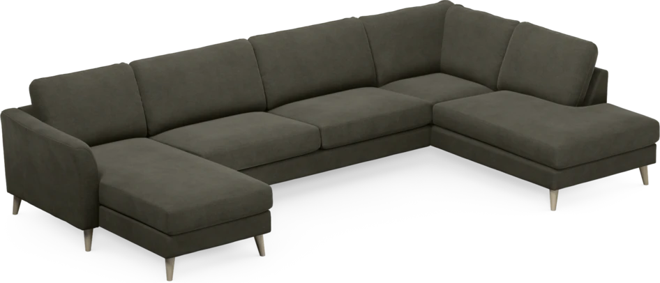 Bridge - 3-sits soffa med schäslong vänster och divan höger - Grå