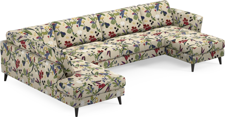 Bridge - 3-sits soffa med divan vänster och schäslong höger - Flerfärgad