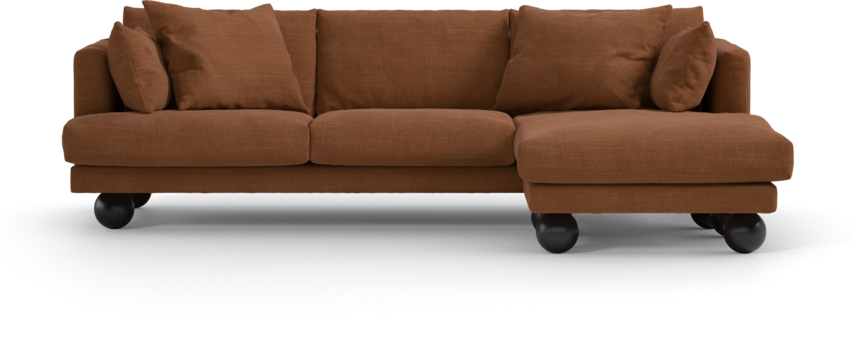 Harper - 4-sits med schäslong höger - Orange