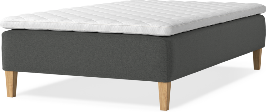 Delux Sense - Ramsäng, enkelsäng med bäddmadrass - Grå