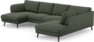 Madison Lux - 2-sits soffa med schäslong vänster och divan höger - Grön