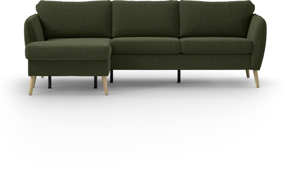County - 3-sits soffa med flyttbar schäslong - Grön