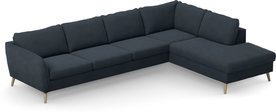 County - 3-sits soffa med divan höger - Blå