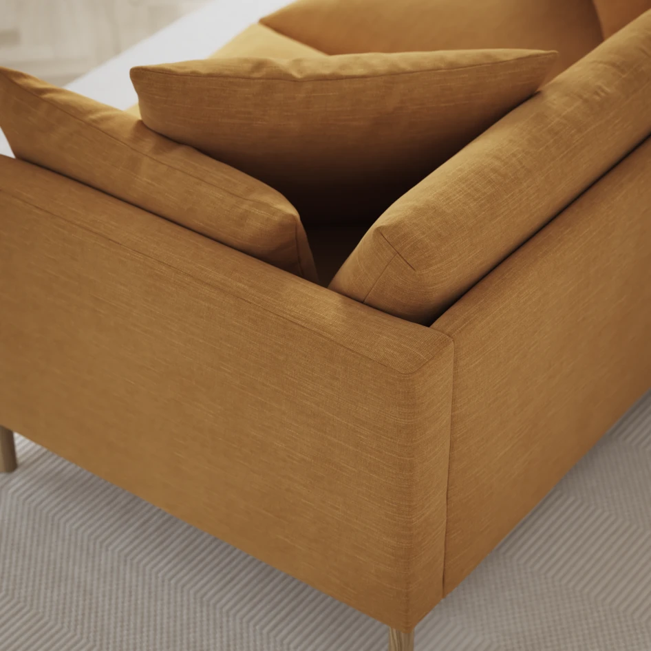 Harper - 3-sits soffa, hel dyna - Gul