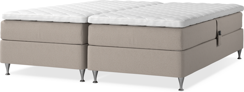 Delux Sense - Ställbar säng, dubbelsäng med bäddmadrass - Beige