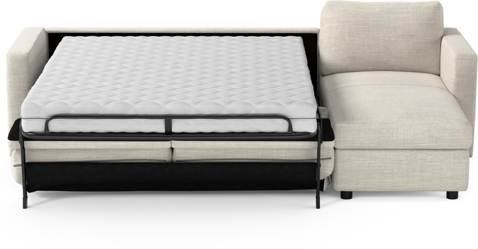 Lindö - Bäddsoffa 2,5-sits med schäslong, vändbar - Vit