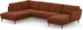 Madison Lux - 2-sits soffa med divan vänster och schäslong höger - Röd