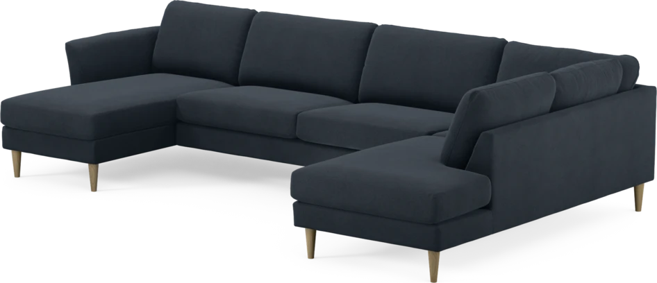 Bridge - 3-sits soffa med schäslong vänster och divan höger - Blå