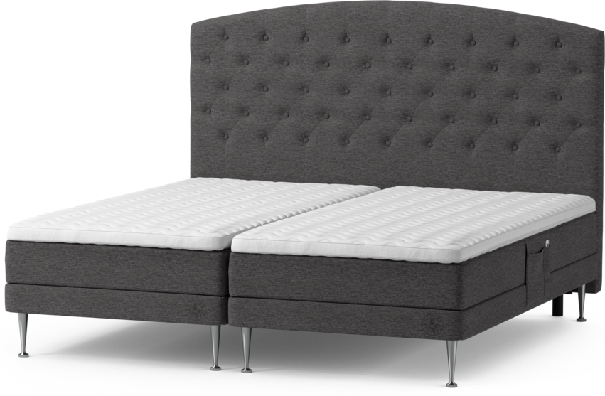 Särö Comfort - Ställbar säng, dubbelsäng med bäddmadrass, sängben och Välvd sänggavel