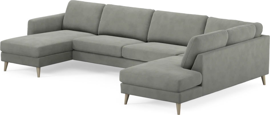 Bridge - 3-sits soffa med schäslong vänster och divan höger - Grå
