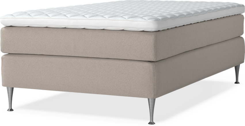 Delux Sense - Kontinentalsäng, enkelsäng 120 cm med bäddmadrass - Beige
