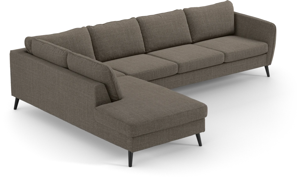 County - 3-sits soffa med divan vänster - Brun