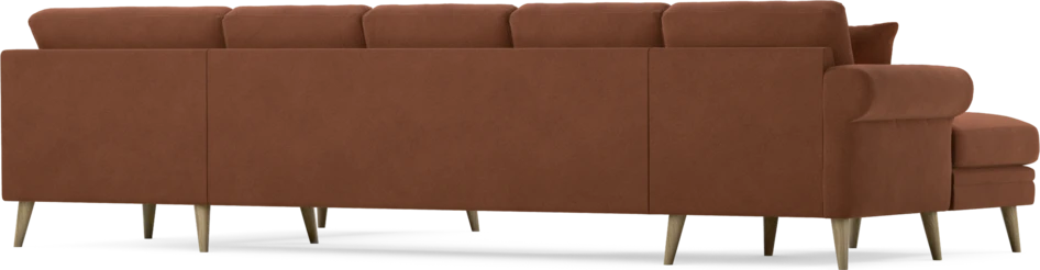 Eden - 3-sits soffa med schäslong vänster och divan höger - Orange