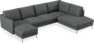 Madison Lux - 2-sits soffa med schäslong vänster och divan höger - Grå