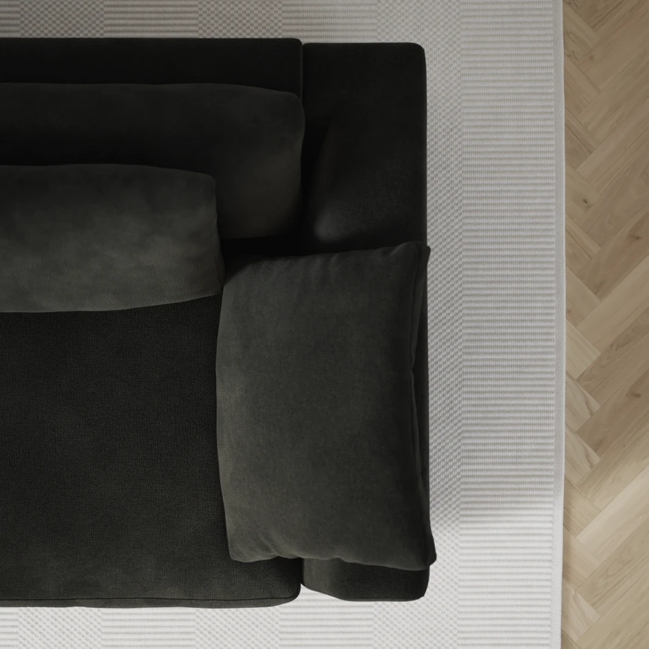Amie - 3-sits med divan vänster - Svart