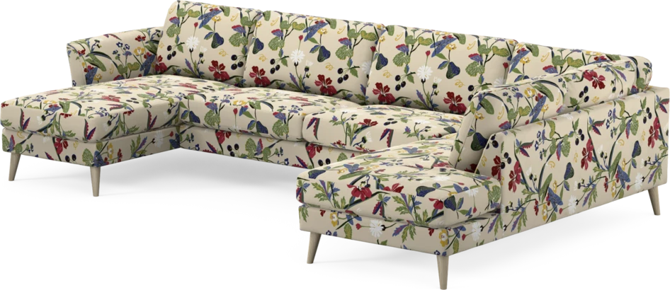 Bridge - 3-sits soffa med schäslong vänster och divan höger - Flerfärgad