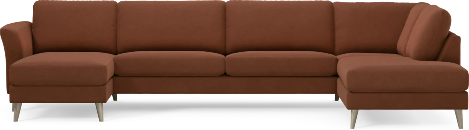 Bridge - 3-sits soffa med schäslong vänster och divan höger - Orange