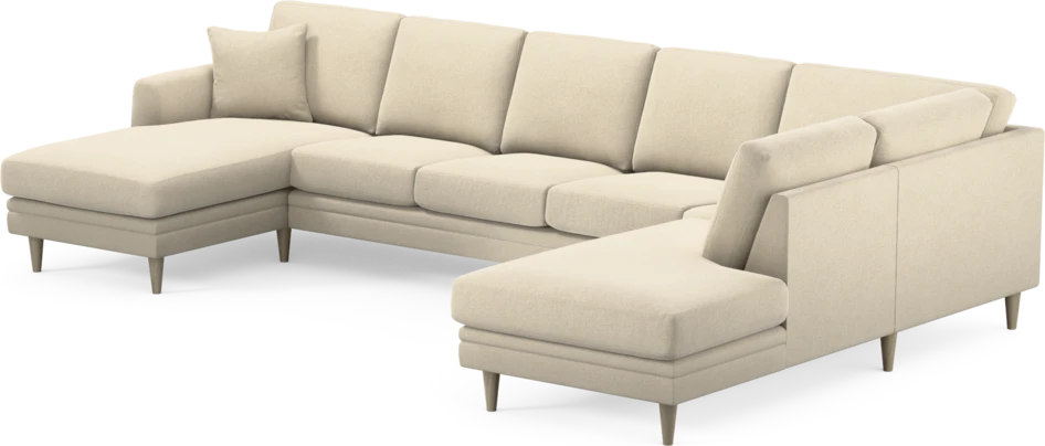 Eden - 3-sits soffa med schäslong vänster och divan höger - Beige